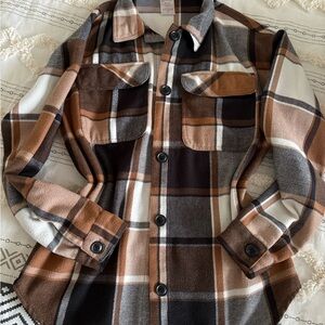 Plaid Button-Up Jacket